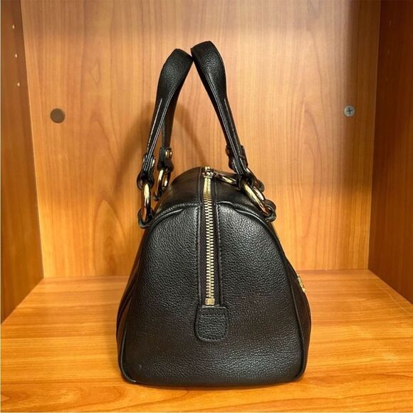 MCM Black Leather Satchel with Gold Details - Picture 5 of 12